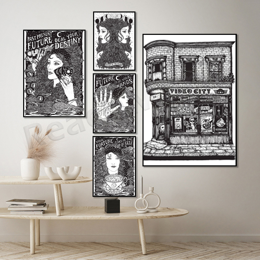

Tarot Card Fortune Teller Print, Tea Reading Fortune Teller, Palmistry Fortune Teller, Moon Sister Print Poster - Birthday Gift