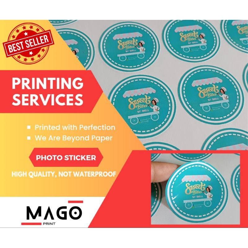 

100pcs Personalized Sticker Label (Photosticker, White Vinyl Sticker, Transparent Sticker)