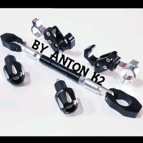 AKSESORIS-VARIASI PAKET4 MOTOR HONDA PCX-PCX ABS-JALU BANDUL STANG DLL - Hitam