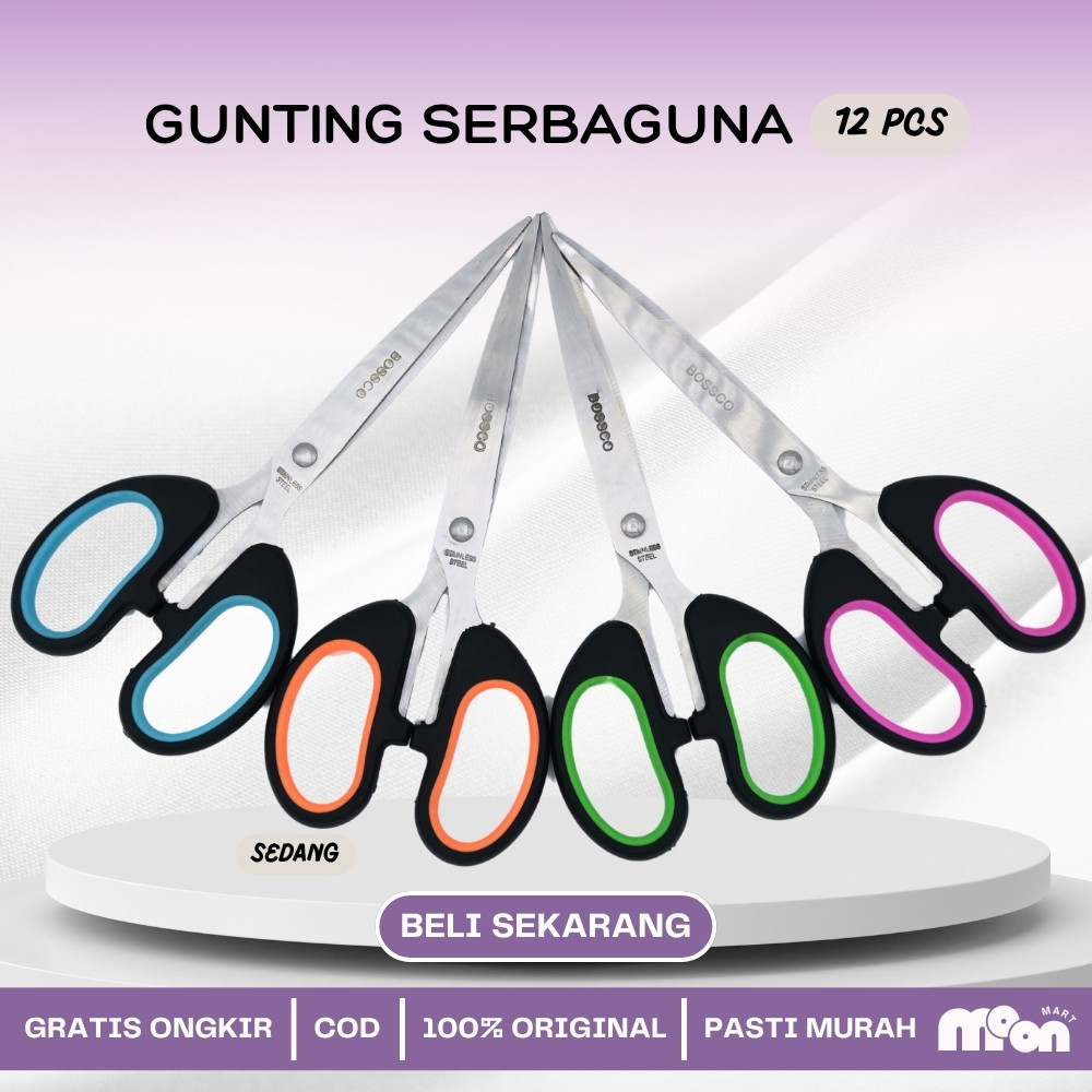 

1 lembar (12 pcs) Gunting Scissors BOSSCO 6.5 Inch BC-666