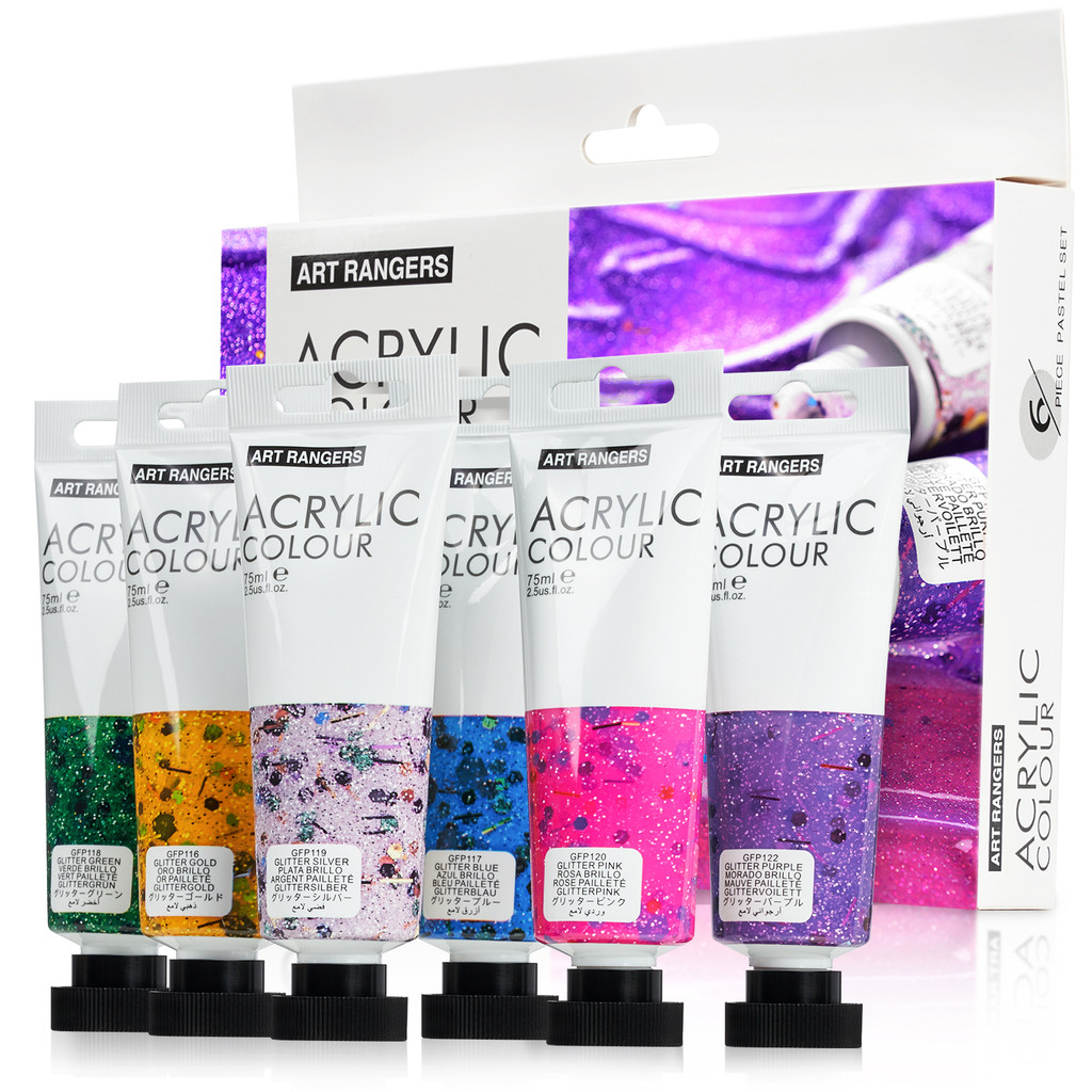 

LIGHTWISH Acrylic Paint, Set of 6 Colors, 75 ml Tubes, Rich Pigments, Non-Fading, Non-Toxic Paints for Artist & Hobby Painters