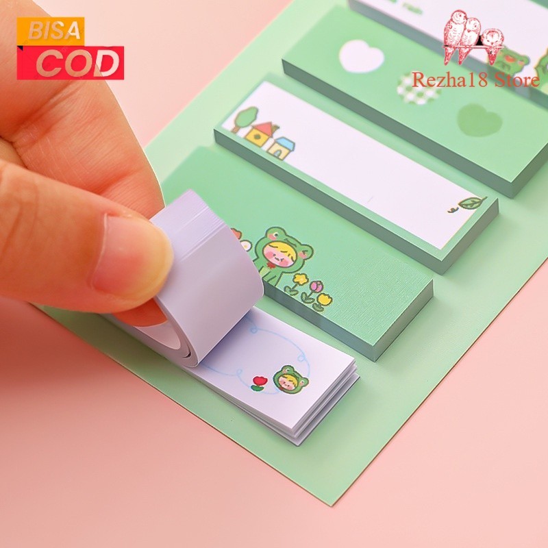 

R18 Sticky Notes Lucu 6IN1 Tempelan Kertas Catatan 120 Lembar Pembatas Buku Cute Imut Notes Kertas Tempel Karakter Bear Frog Girl Penanda Buku Memo Stick Stationery Memo Pad Convenience Cute 6 IN 1