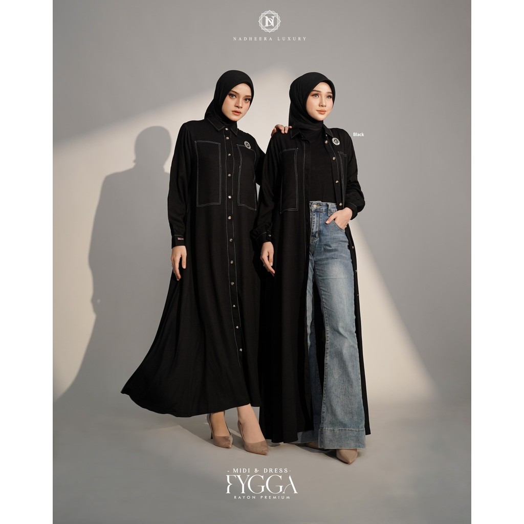 Fygga Midi Dress by nadheera luxury (blouse rayon premium)