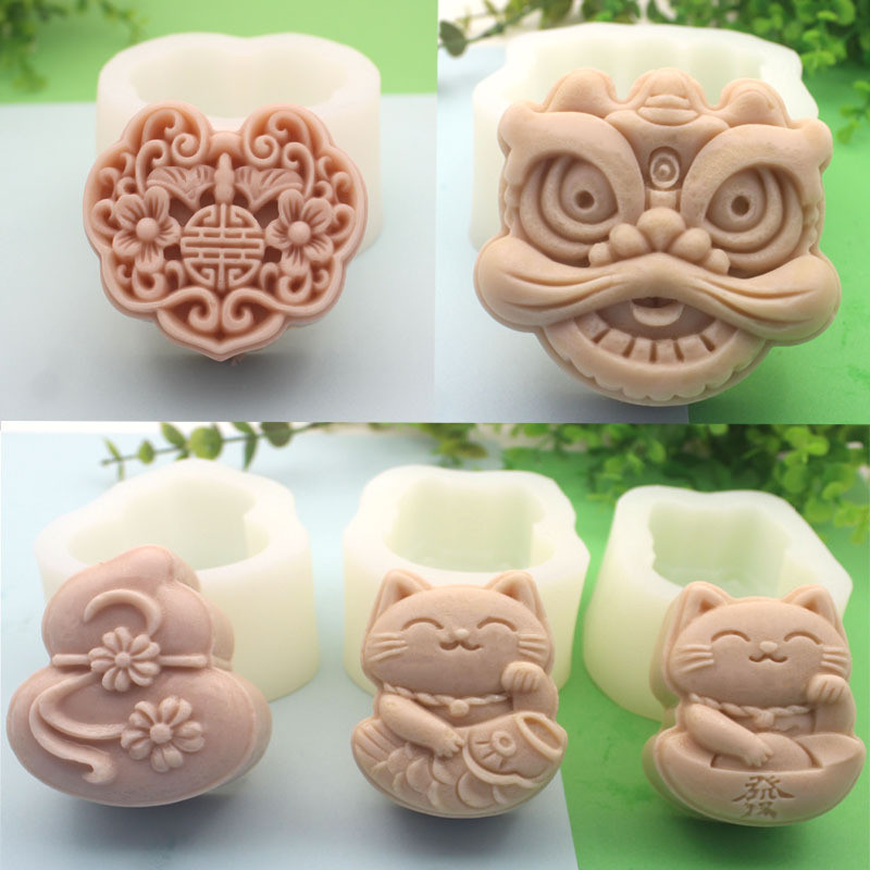 

Lion Lock Fortune Cat Soap Candle Silicone Mold For Epoxy Resin Ornament Chocolate Cake Decoration Homemade Crafts Kitchen Tool