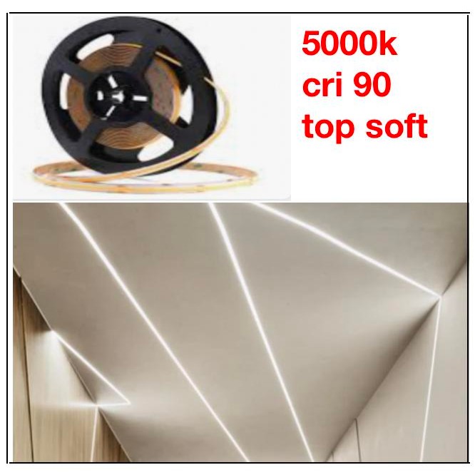 led cob strip dim 5000k white soft 14w/m 5m cri90 24v ip20 dotless top