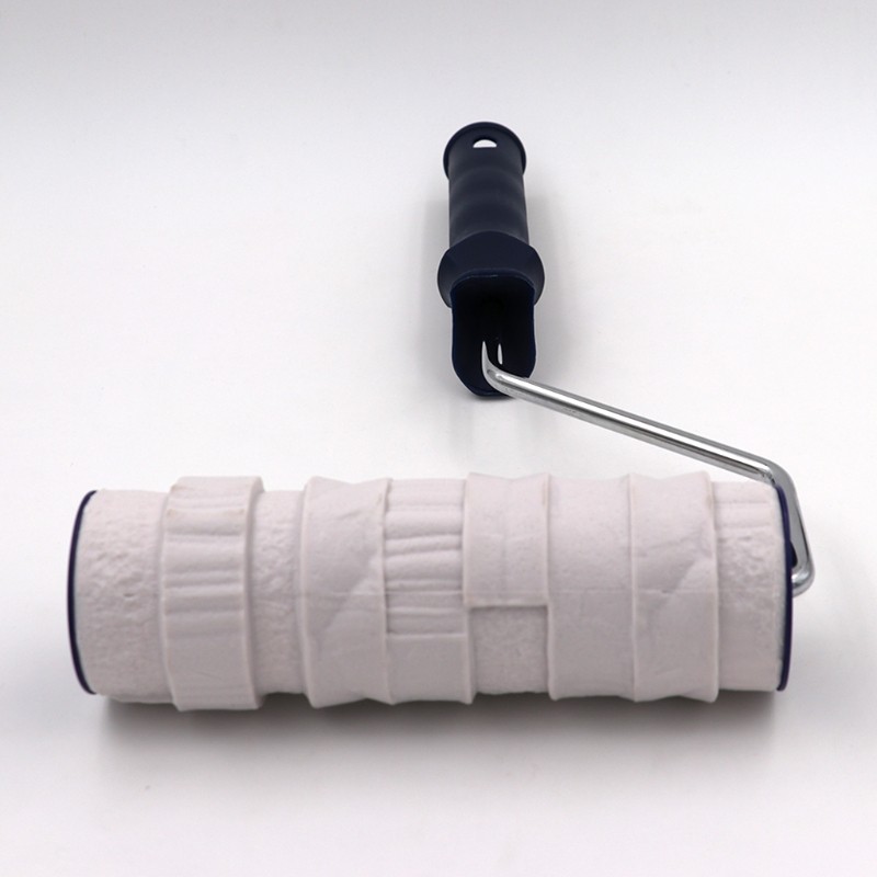 

8" Concrete Texture Roller with Handle Imitation Brick Pattern Embossing Cylinder Painting Roller for Wall Decorative