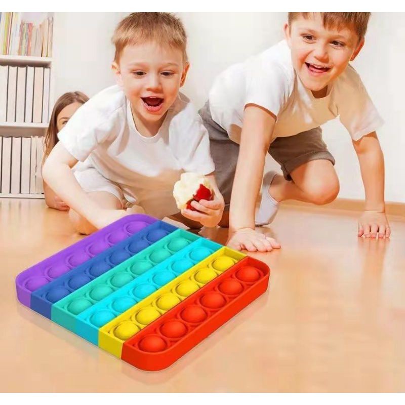 Ready KOTAK PENSIL POP IT 2IN1 Big Pop It Pencil Case Bag Pops Fidget Toys Push Bubble Pen Holder Si