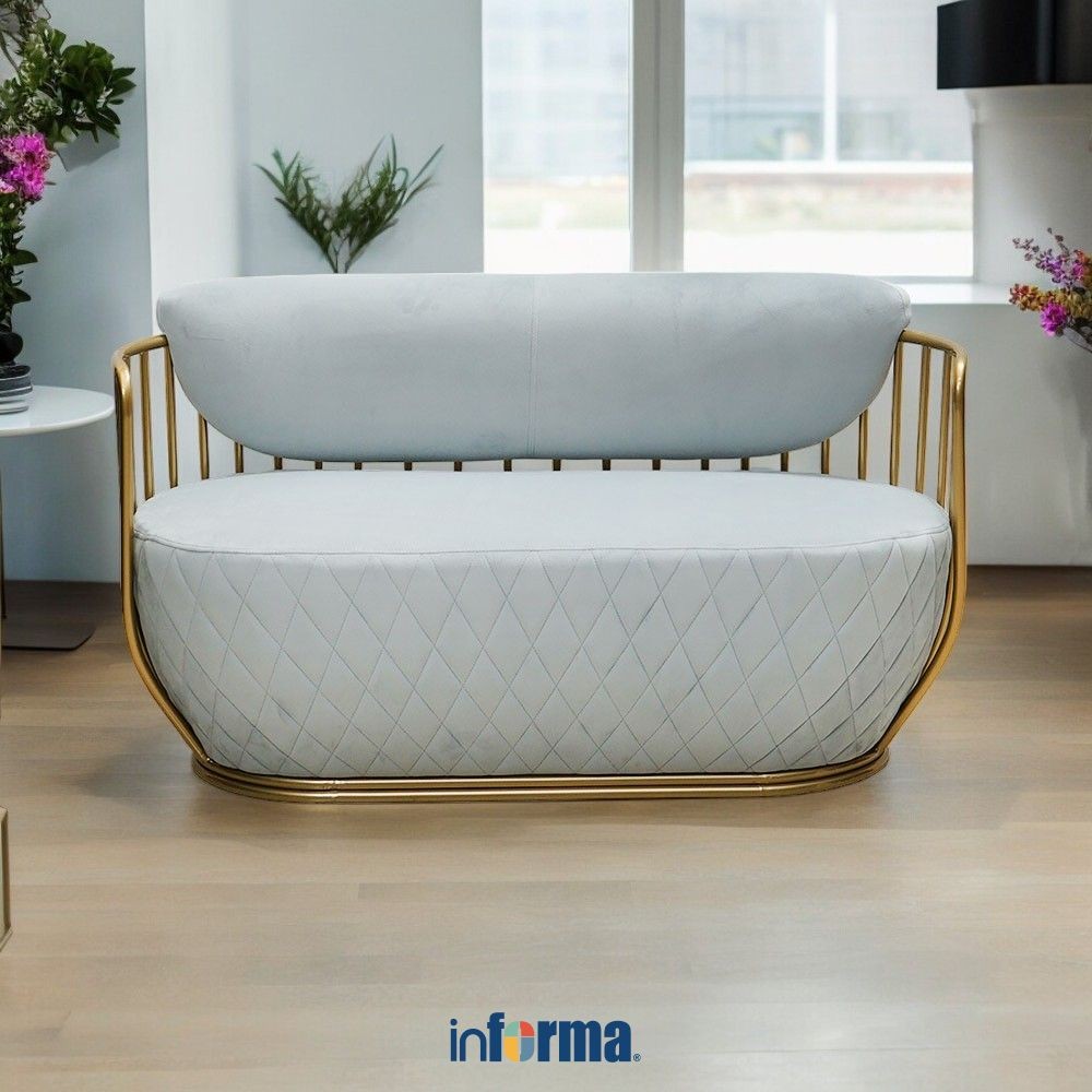 Informa Yorizo Kursi Lounge - Gold/Abu-Abu Aesthetic Chair Kursi Santai Serbaguna Kursi Tamu Rumah K