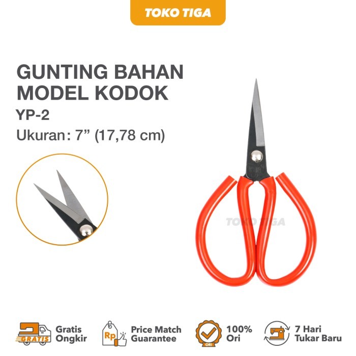 

Gunting Potong Bahan Kain Model Kodok / Tailor Scissors 7" (YP-2)