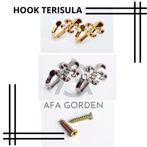 hook gorden model terisula terbuat dari besi sudah pree sekrup