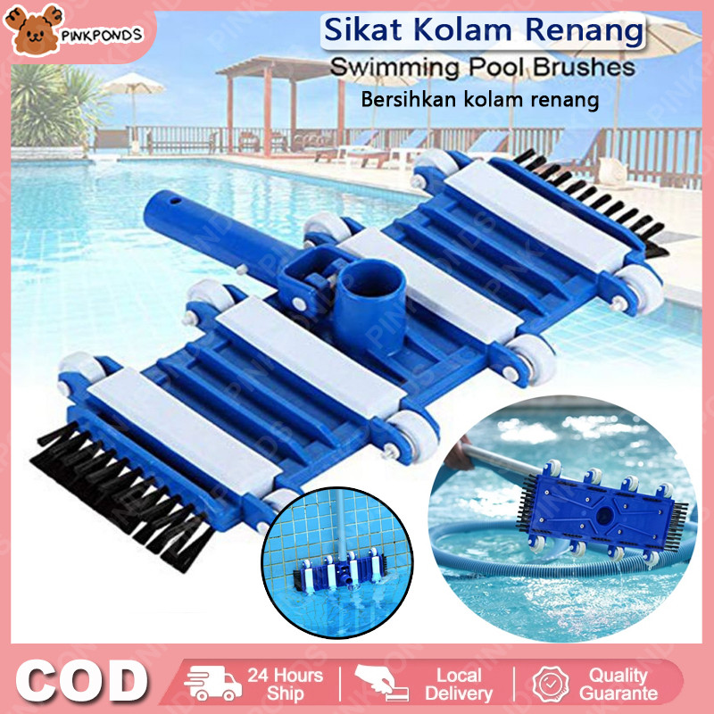 Alat pembersih kolam renang Sikat bawah kepala vakum 8 roda Sikat samping kolam renang Sikat samping