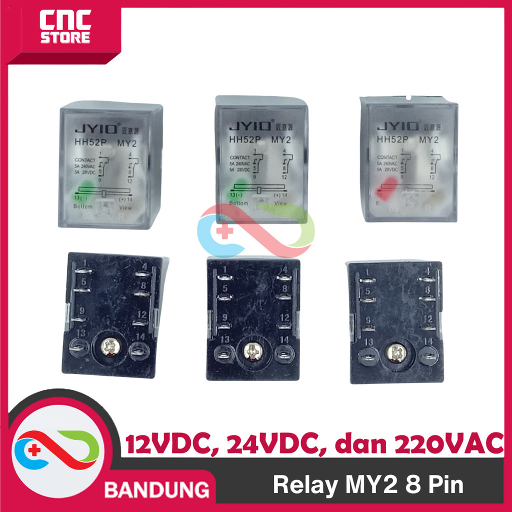 RELAY 8 PIN MY2 - RELAY MY2 12V 24V 220V RELAY MY2N 8 PIN MY-2 MY-2N RELAY 8PIN