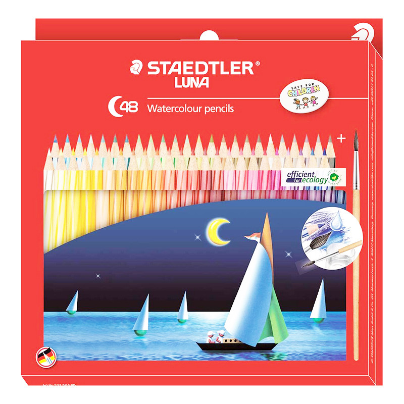 

Staedtler Luna Classic Water Color Pencil 48 Colors Design Art Painting Water Soluble Drawing Professional Colored Pencil lapiz