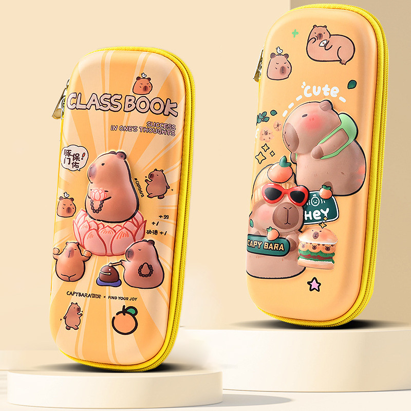 

3D Capybara Pencil Case Drop Resistant Waterproof Student School Supplies Large Capacity Multifunctiona Pen Pouch Stationery