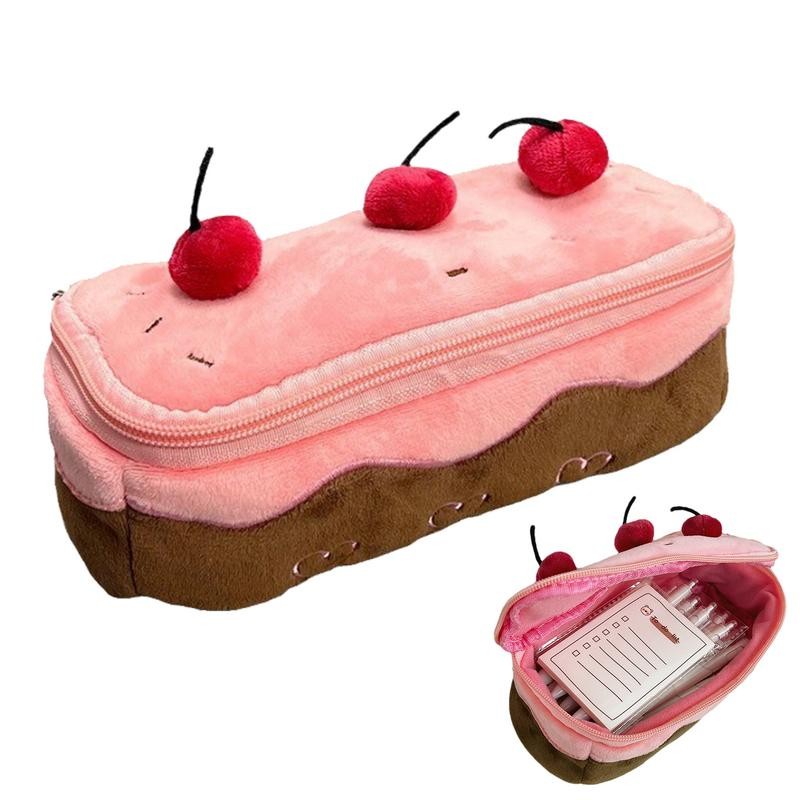 

Cute Pencil Pouch Cherry Pencil Pouch Girls Pencil Box With Large Capacity Pink Pencil Case Zippered Pencil Pouch For Erasers