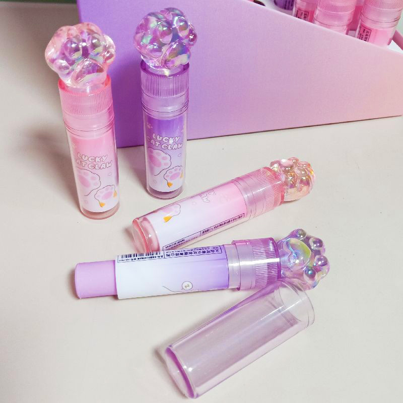 

Lipsticks Design Pencil Erasers Cute Cat Paw Erasers Wipe Clean Correction Tools Kids Gifts Office Supplies Student Stationery
