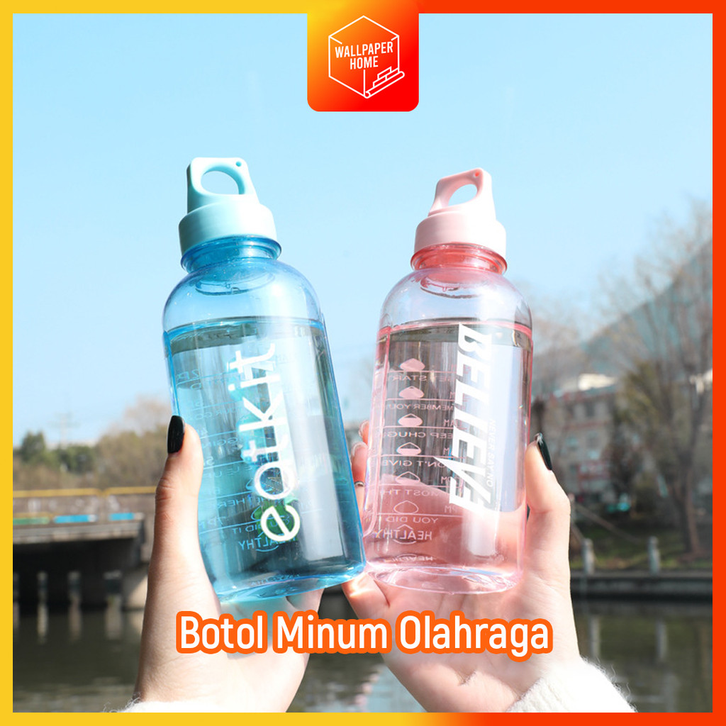 Botol Air Olahraga Kapasitas Besar Gym Botol Air Luar Ruangan Plastik Anti Tumpah Portabel Botol Sis