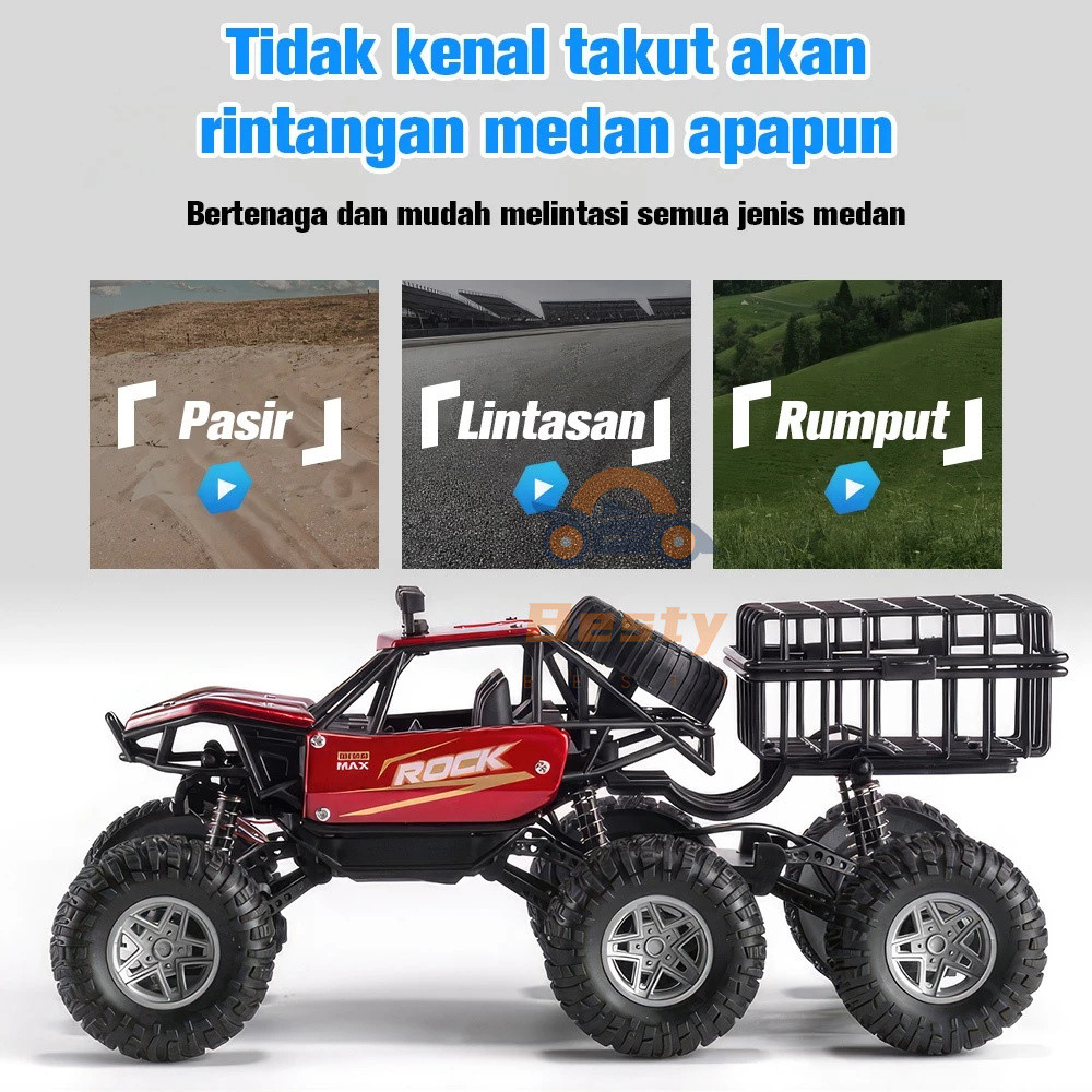 BIG PROMO BESTY MOBIL REMOTE CONTROL 4WD MAINAN ROCK CRAWLER ALLOY OFF-ROAD 6 RODA RC OFF ROAD