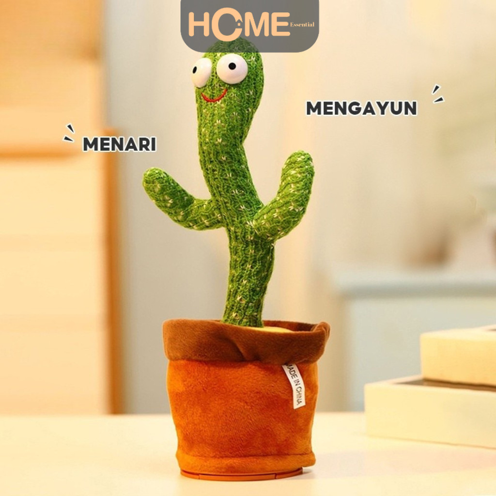 Terlaris (He) Home Essential Cactus Toy Boneka Pintar Kaktus Dancing Cactus Led Original Tiktok