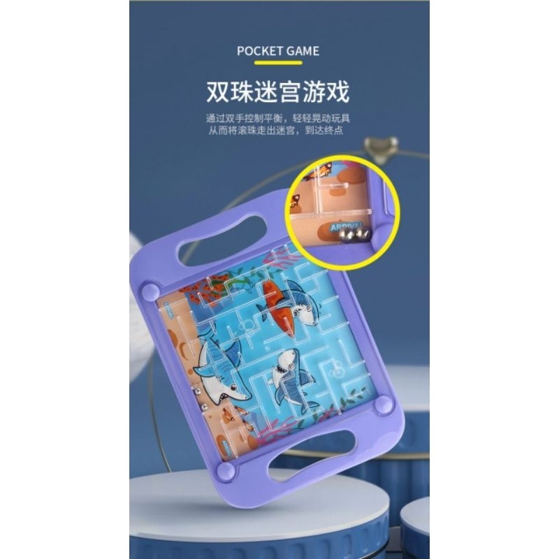 Mainan Edukasi Maze Game Labirin CLASSIC HANDHELD MAZE GAME BALANCING ROLLING BALL GAME BOARD MAINAN