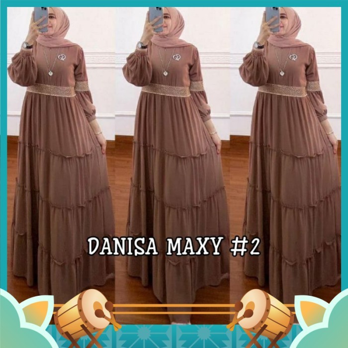 Gamis Kekinian Keren Murah Dress Cantik /Baju Gamis Wanita Muslim Danisa Maxy Dress Ceruty Babydoll 