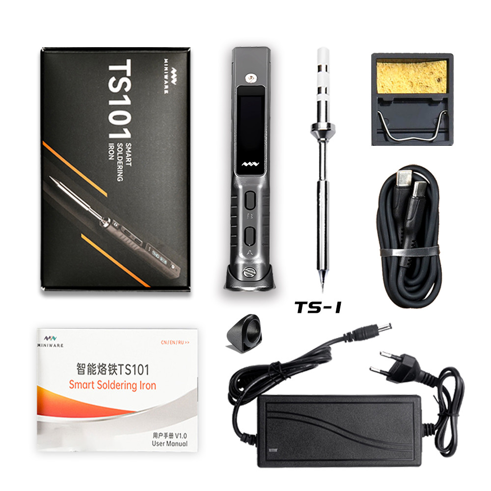 Miniware TS101 Smart Soldering Iron 90W DC5525 USB-C PD, Adjustable Temperature 50-400°C