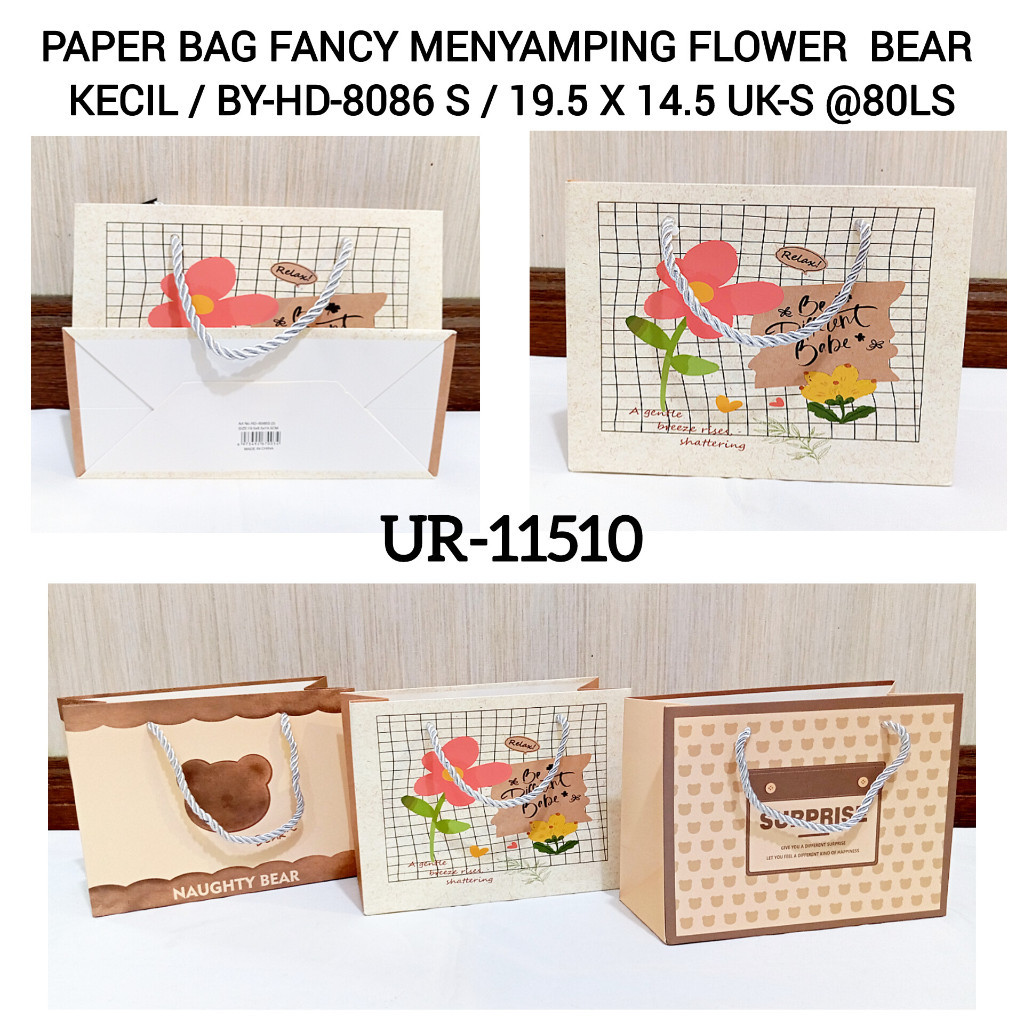 

Paperbag Karakter Kartun Beruang Lucu Goodie Bag Motif Bunga Bear Tas Jinjing Serbaguna Tas Kado