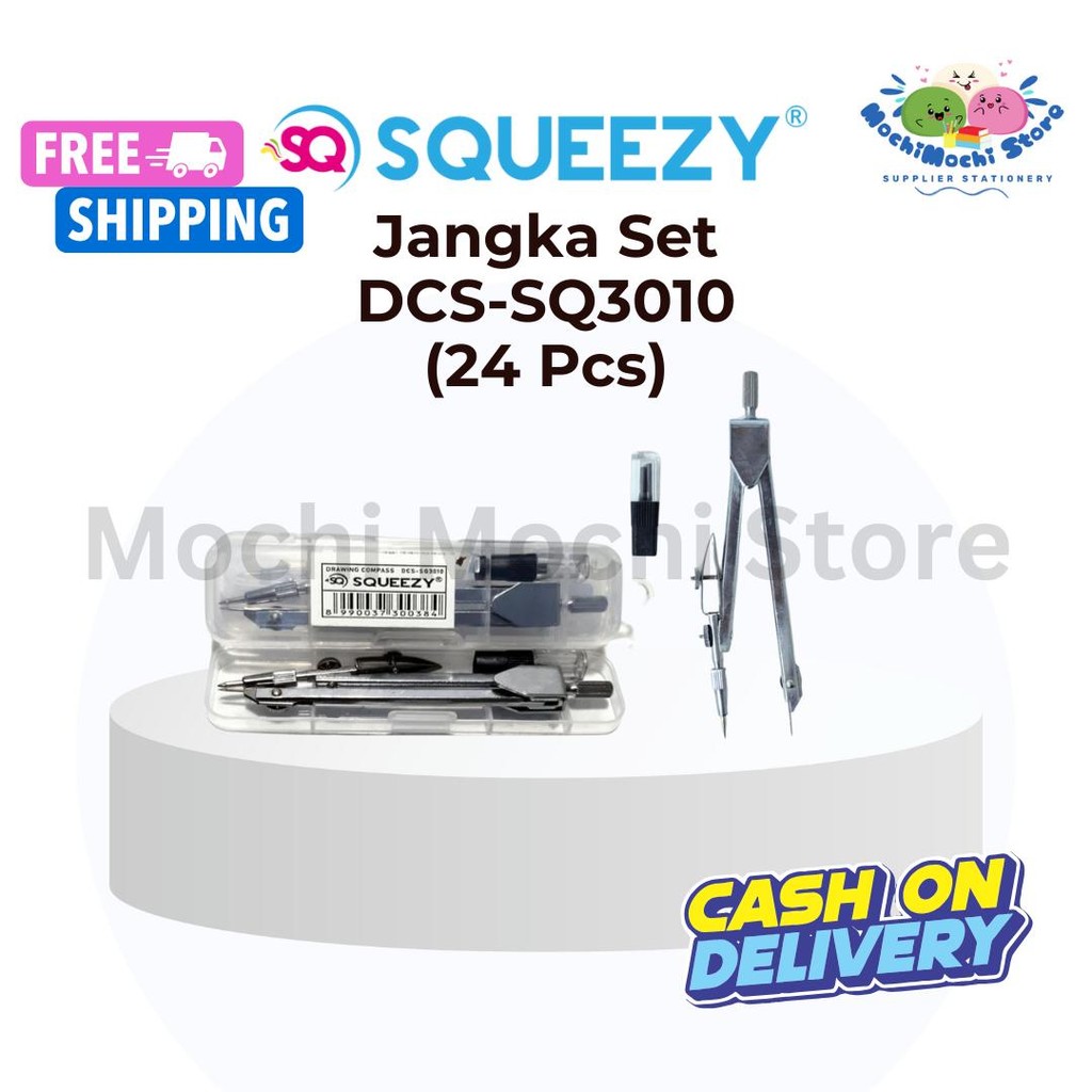 

PER DUS/24 PCS Jangka Stainless Steel Silver Anti karat Free Isi Pensil DCS-SQ3010 | Jangka Anti Karat | Drawing Compass