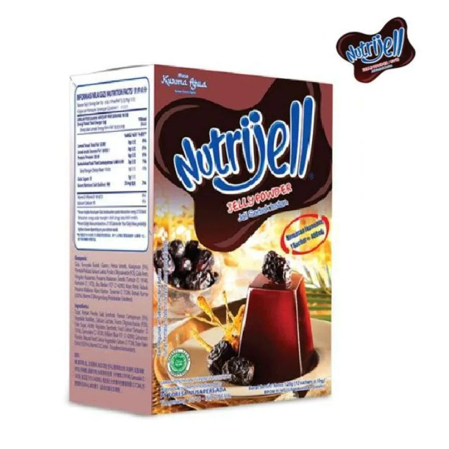 

NUTRIJELL ISI 12 X 10GR JELLY POWDER PUDING JELI NUTRIJEL SERBUK INSTAN 15gr PLAIN COKLAT CINCAU