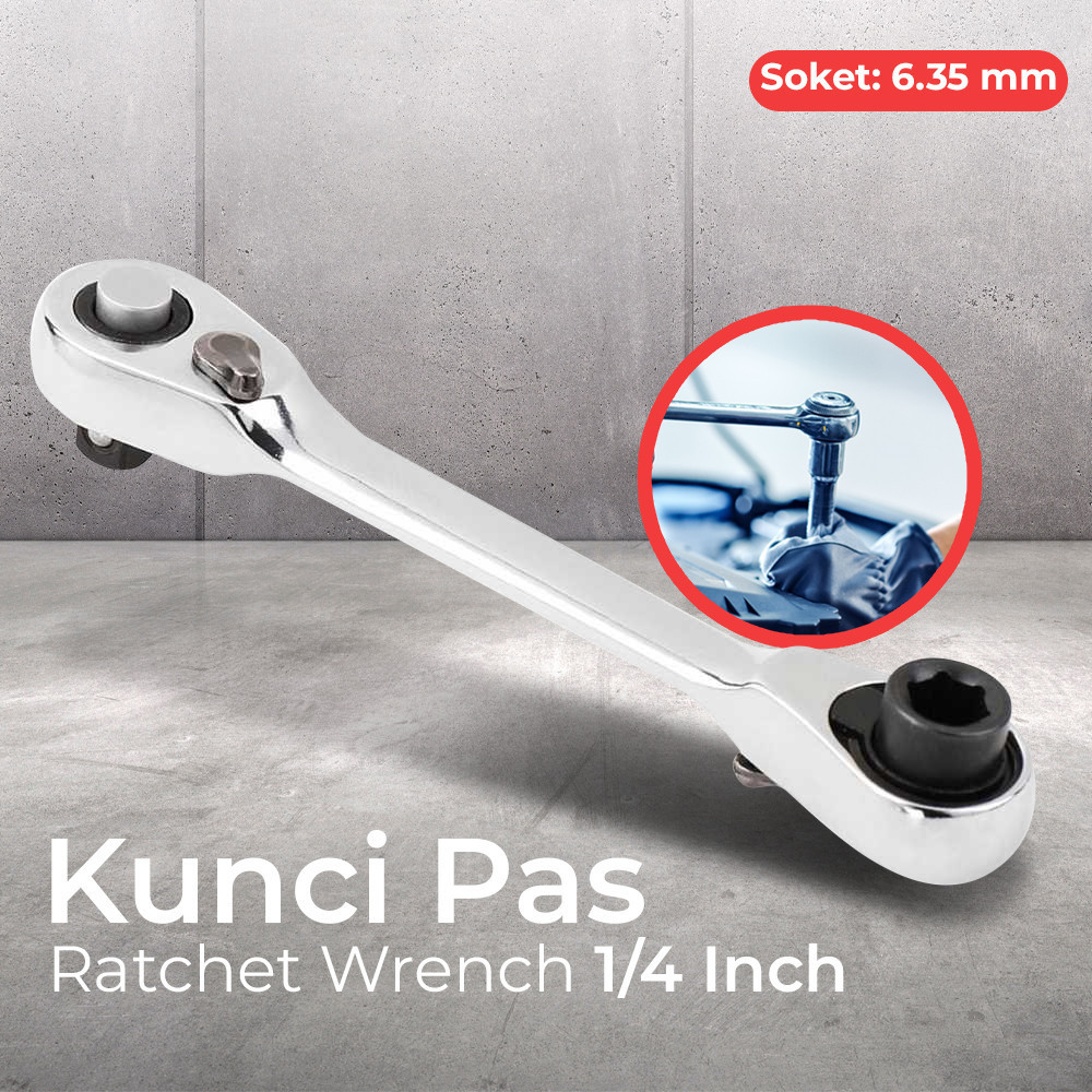 

- JNGEK Kunci Pas Ratchet Wrench 1/4 Inch - CR-V54 -