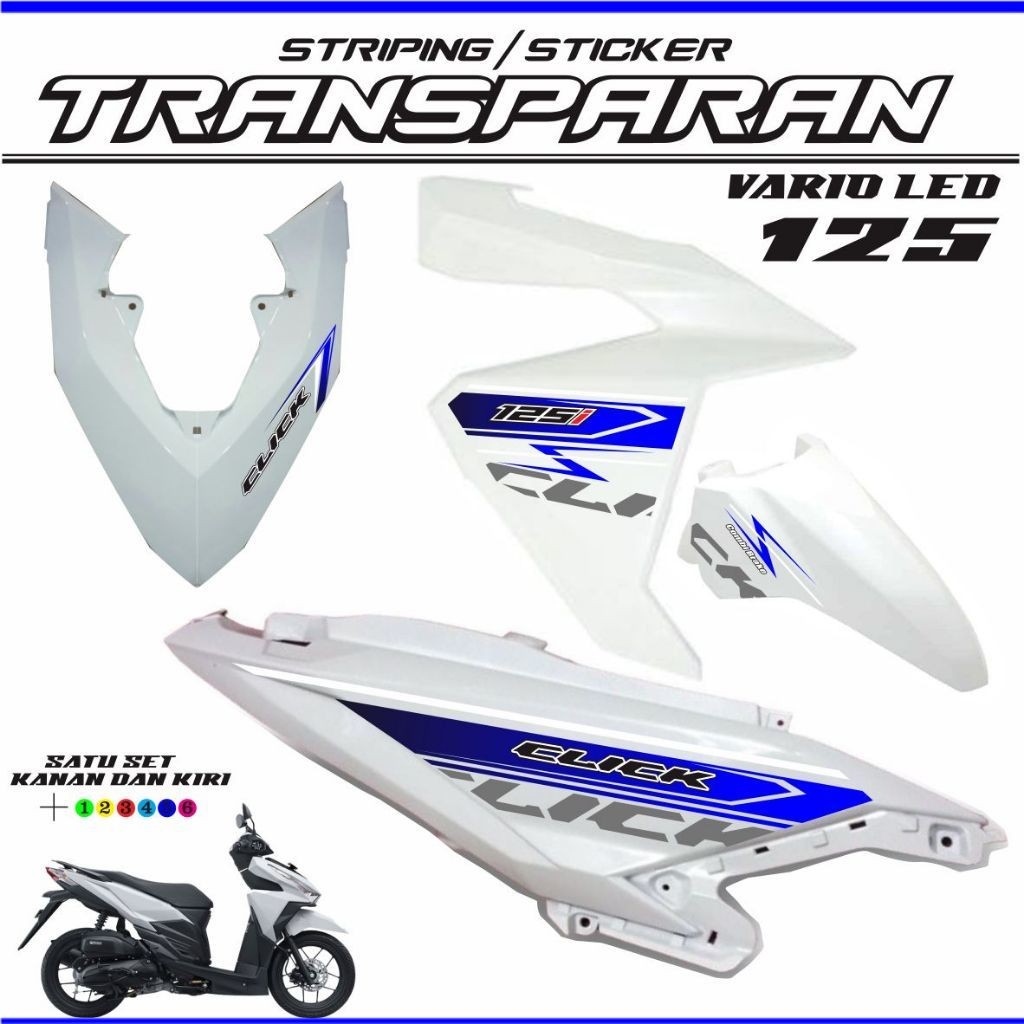 STRIPING CLICK VARIO LED 125 FI / STRIPING VARIO TRANSFARAN STIKER TRANSPARAN VARIO FI 125 MOTIF KER