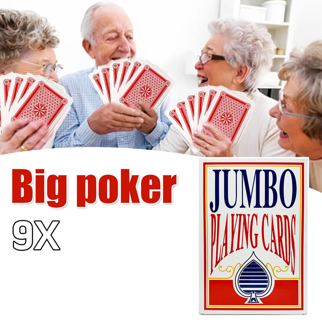 Remi Kartu Jumbo 54 Lembar Set Unik  Menyenangkan Pesta bertema Kartu Remi Poker Ukuran Jumbo Besar