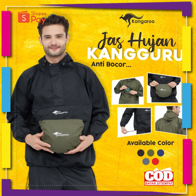 [PREMIUM BAHAN TEBAL] KANGAROO RAINCOAT jas hujan kangaroo jas hujan pria dewasa jas hujan gunung ma