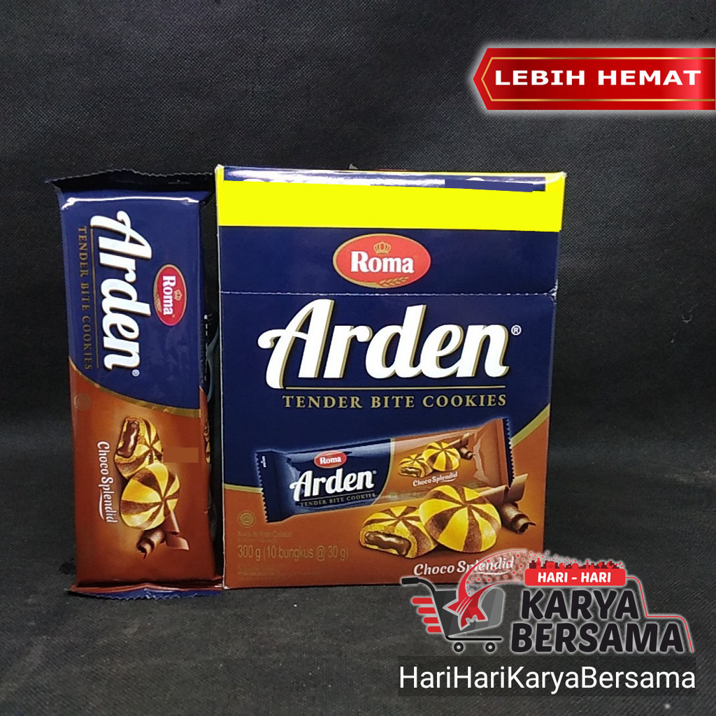 

MAKANAN RINGAN BISKUIT ROMA ARDEN CHOCO SPLENDID KUKIS KRIM COKLAT BOX ISI 10'S X 30GR