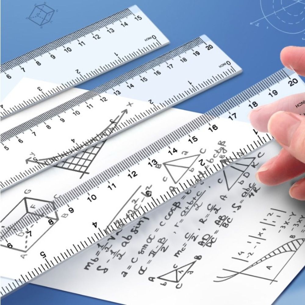 

Desk Accessories 15cm 20cm 30cm 40cm Straight Ruler Multifunction Transparent Measuring Ruler Plastic Drawing Ruler School