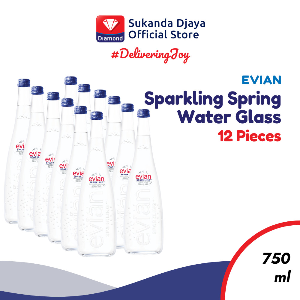 

Evian Sparkling Mineral Water Glass 750 Ml [Isi 12 Pcs]