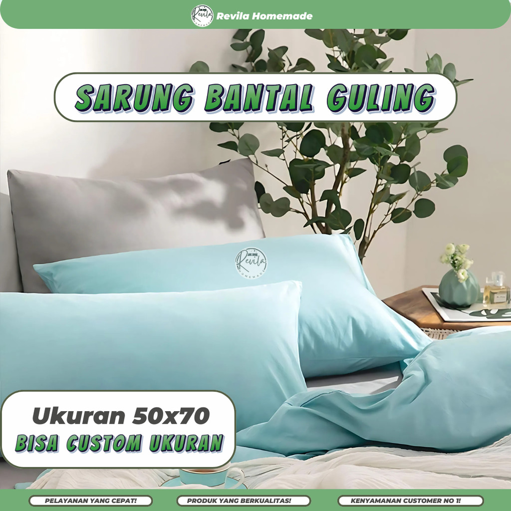 Sarung Bantal Polos Resleting Jumbo - Sarung Bantal 50x70cm -  Sarung Bantal Polos Resleting