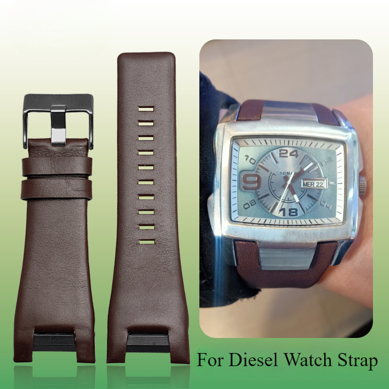 High-end Skin Friendly Genuine Leather Watchbands for Diesel Dz4246 Dz1273 Dz1216 Concave Interface 