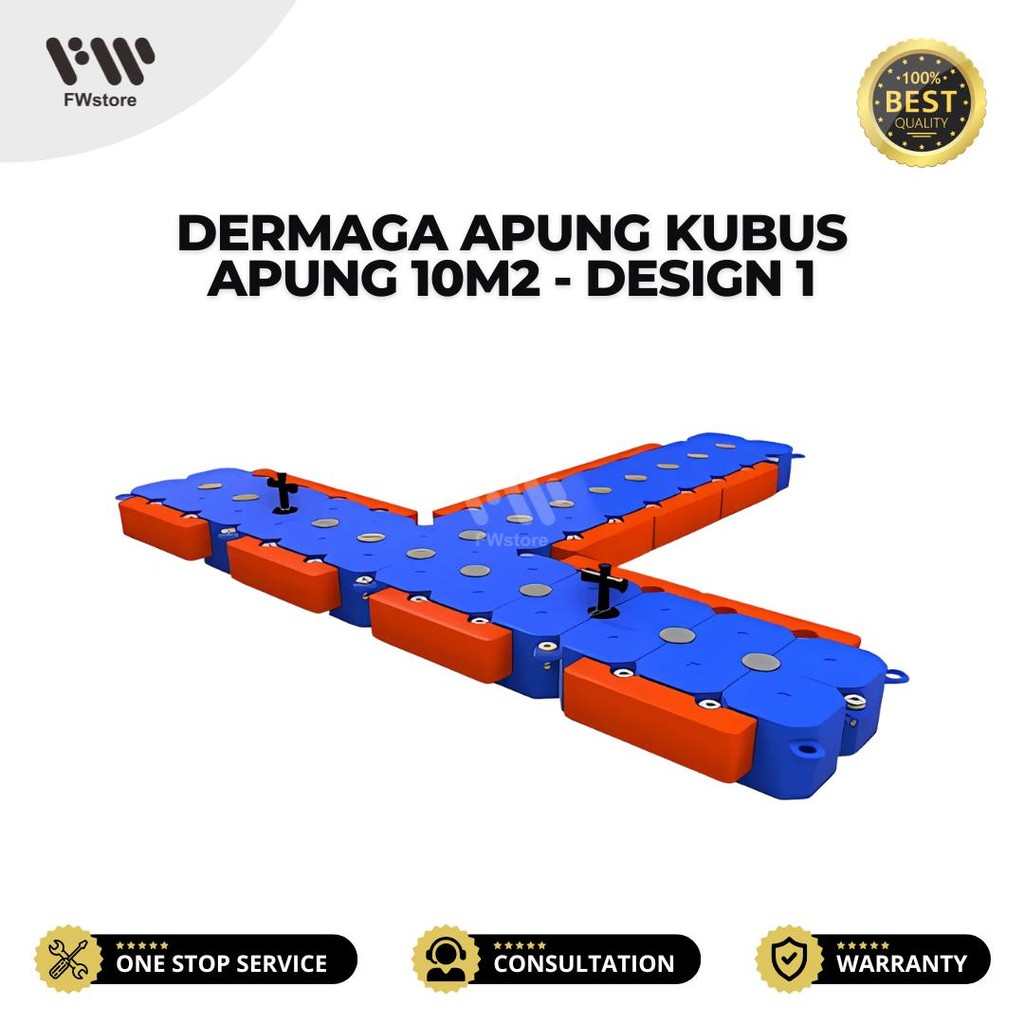 Dermaga Apung Kubus Apung 10 m2 - Design 1