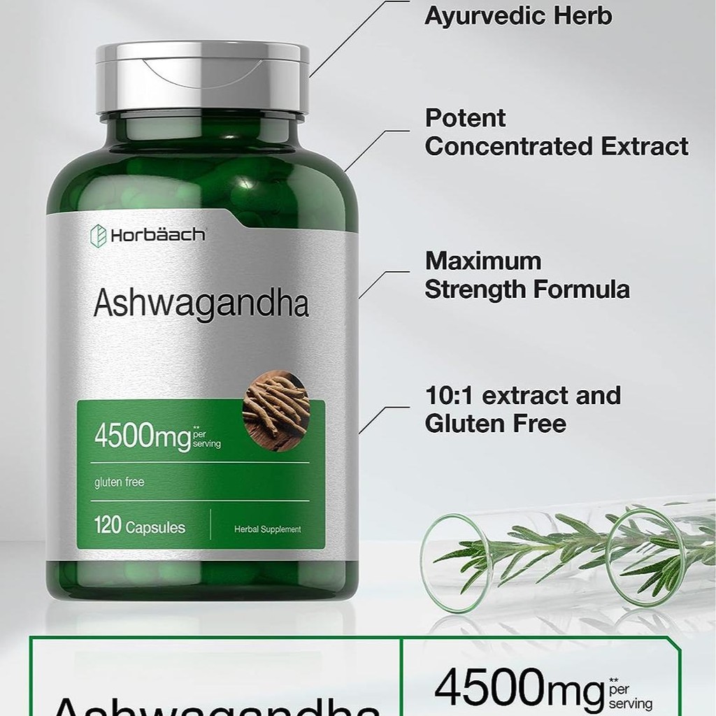 Ashwagandha Supplement 4500mg -120 Capsules - Hoorbach