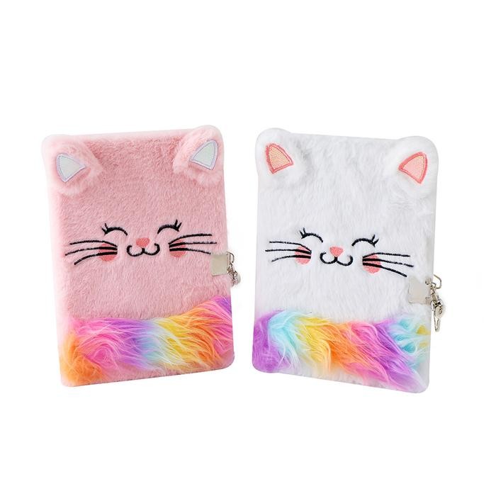 

TERLARIS! Notebook Buku Gembok Cat Rainbow Diary Import cute for girl for gifts - Rnbw Cat Pink