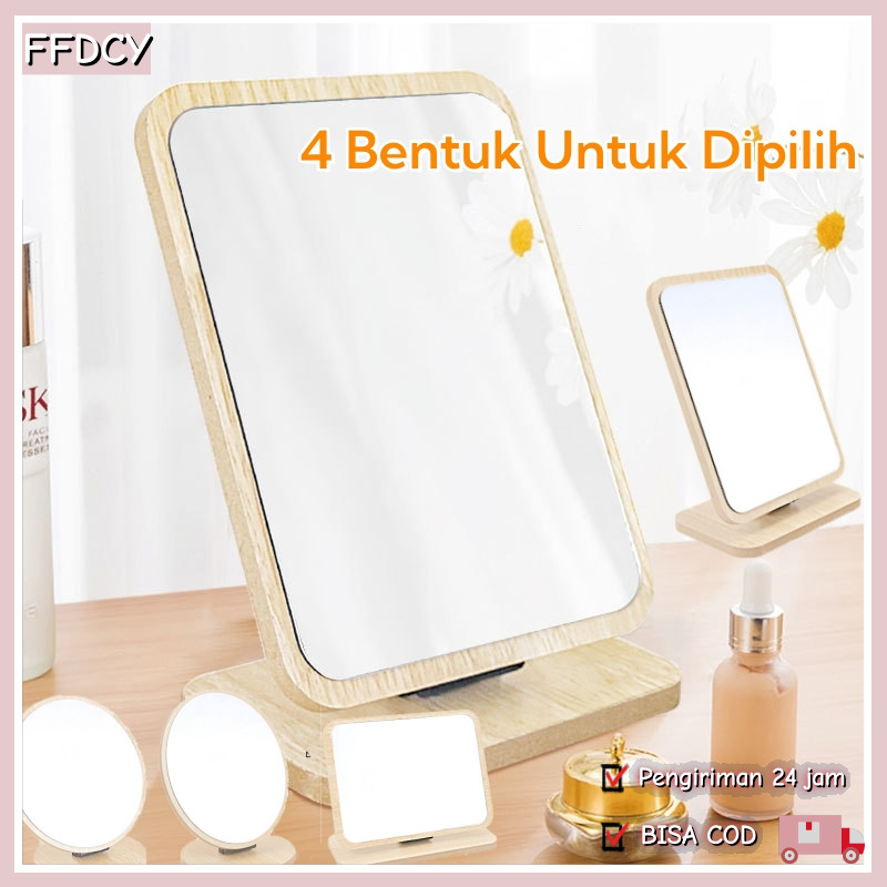 Cermin Meja Rias Kayu/Kaca Rias Make Up / Cermin Rias Meja Lipat/ Make Up Mirror / Cermin Make Up