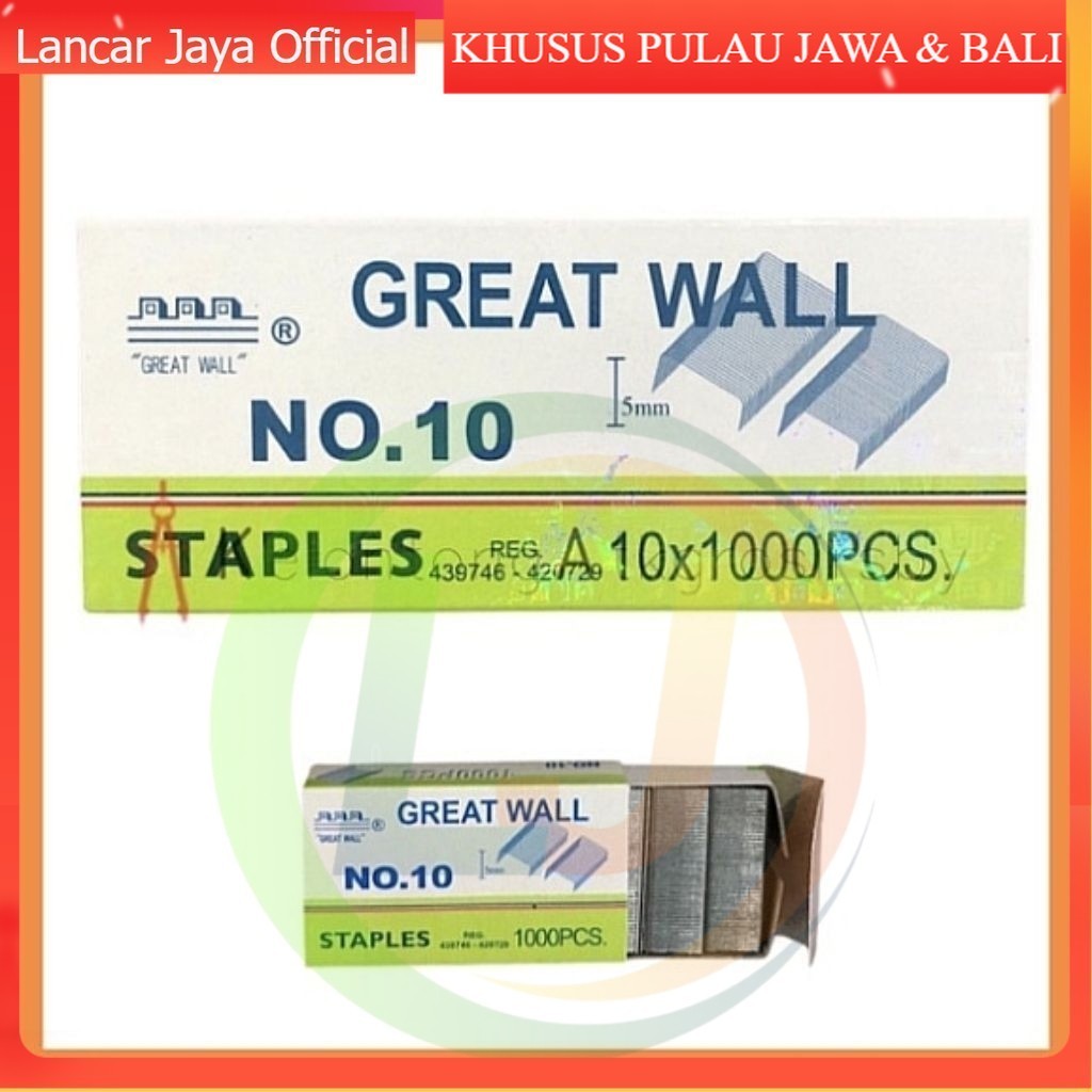 

[GROSI] ISI STEPLES GREATWALL NO.10 ISI 10 PACK | ISI STEPLER | REFIL STEPLES | STEPLER REFFIL