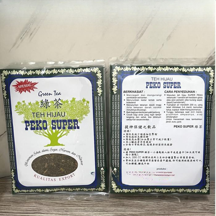 

PEKO TEH HIJAU / GREEN TEA PEKO SUPER KUALITAS EXPORT 90 GRAM (Health_Hub)