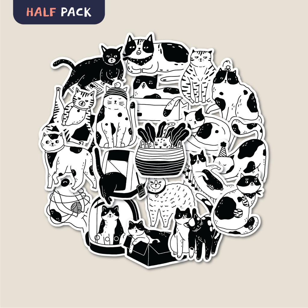 

STICKER PACK MONO CATS | STICKER TUMBLER | STIKER LAPTOP KOPER HELM