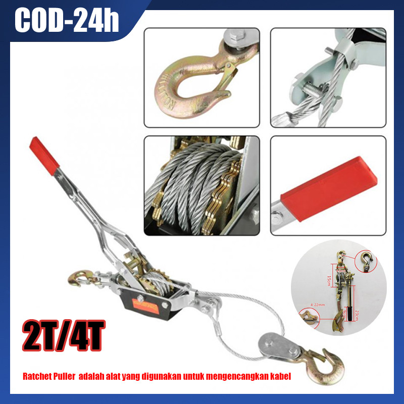 Ratchet Puller Hand Puller Rachet Tracker Hand Takel 2/4TON - Katrol Sling - Hand Winch Offroad  - H