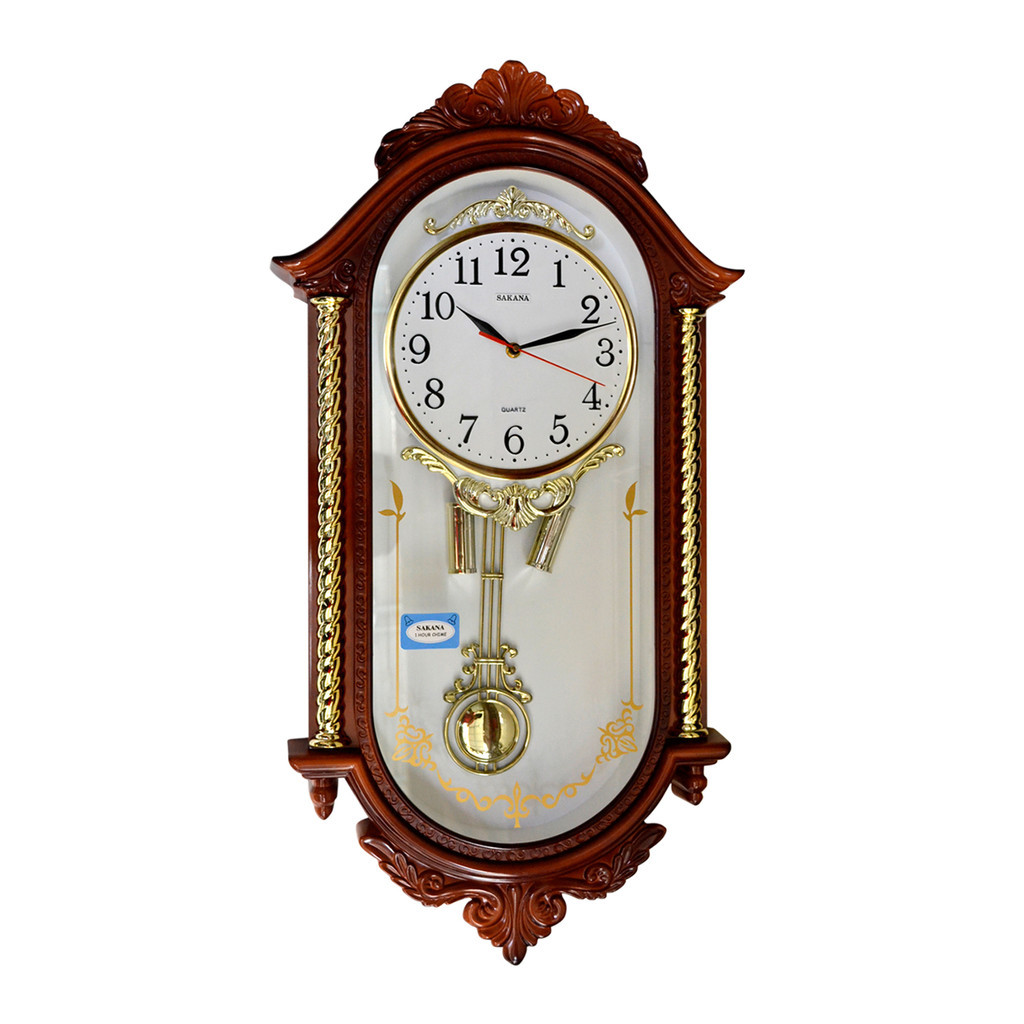 Clock Jam Dinding Rumah Kotak Sakana 322 Jam Bandul Lonceng