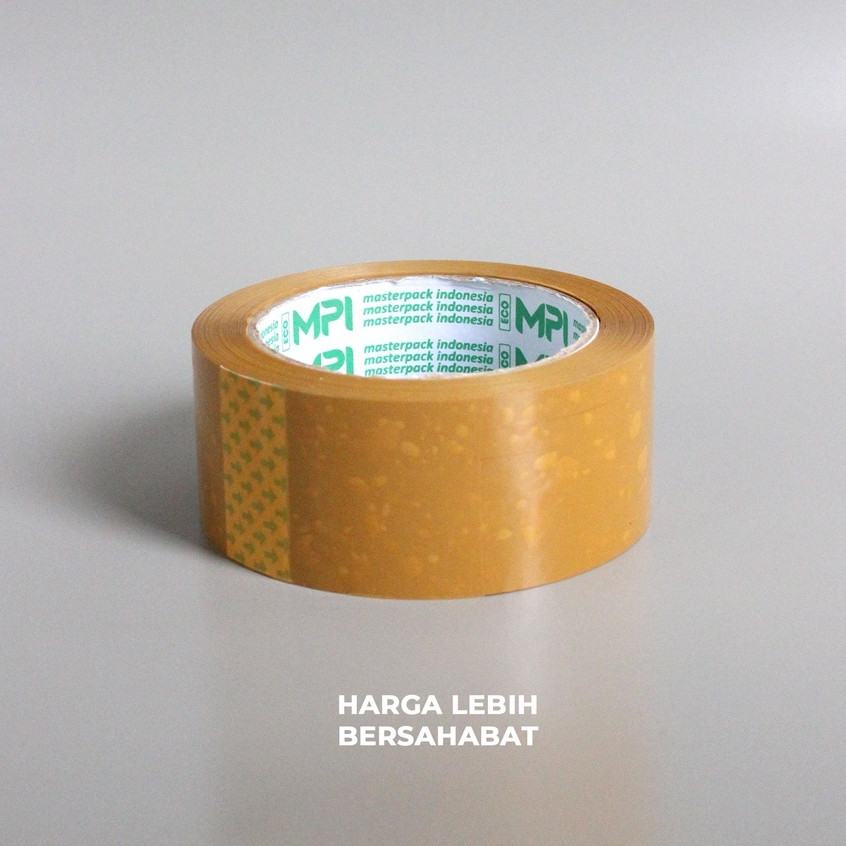 

1 LUSIN [ 12 ROLL ] Lakban Coklat Ekonomis 45 mm x 100 Yard - Master Pack Indonesia Bandung