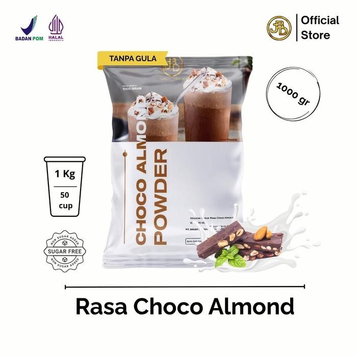 

[New Arrival] Bubuk minuman Premium Rasa Choco Almond 1Kg || Jakarta Bubble Drink Powder coklat || Cokelat Hitam Jelly Susu - Chocolate, 1 Kg