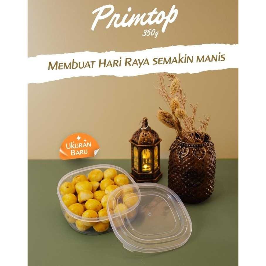 Promo ( 12pcs / 6 pcs ) Toples Kotak Primtop 350gram / Toples Kue Kering / toples Kue Nastar / Tople